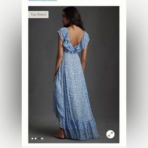Sachin + Babi by Anthropology Blue Floral Gown